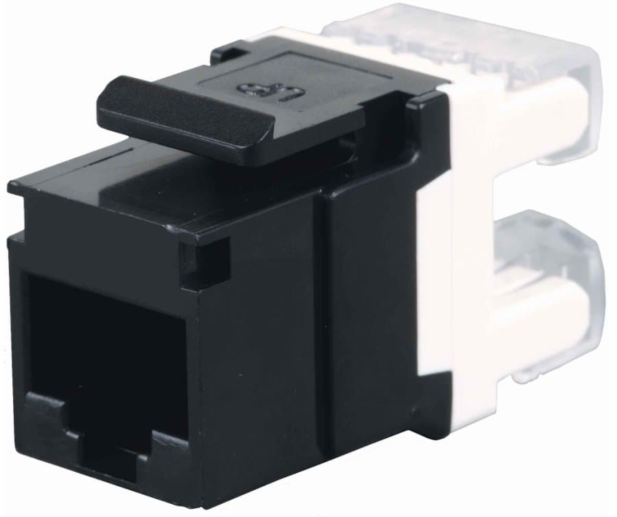 Solarix zařezávací keystone CAT5E UTP RJ45, černý