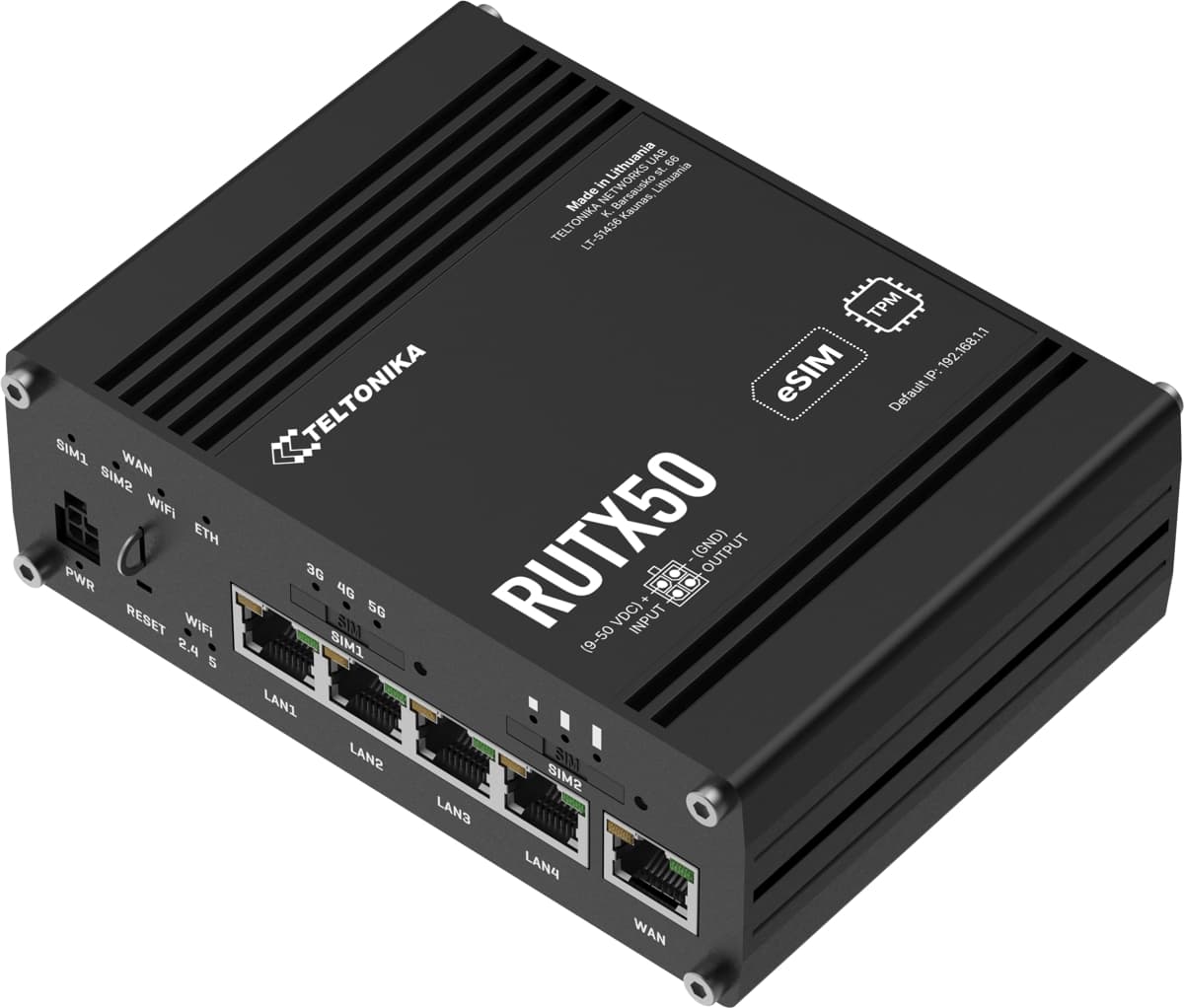 Teltonika RUTX50, Průmyslový 5G Wi-Fi 5 router eSIM