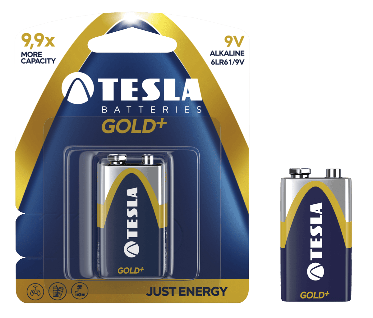 TESLA GOLD alkalická baterie 9V (6LR61, 9V)