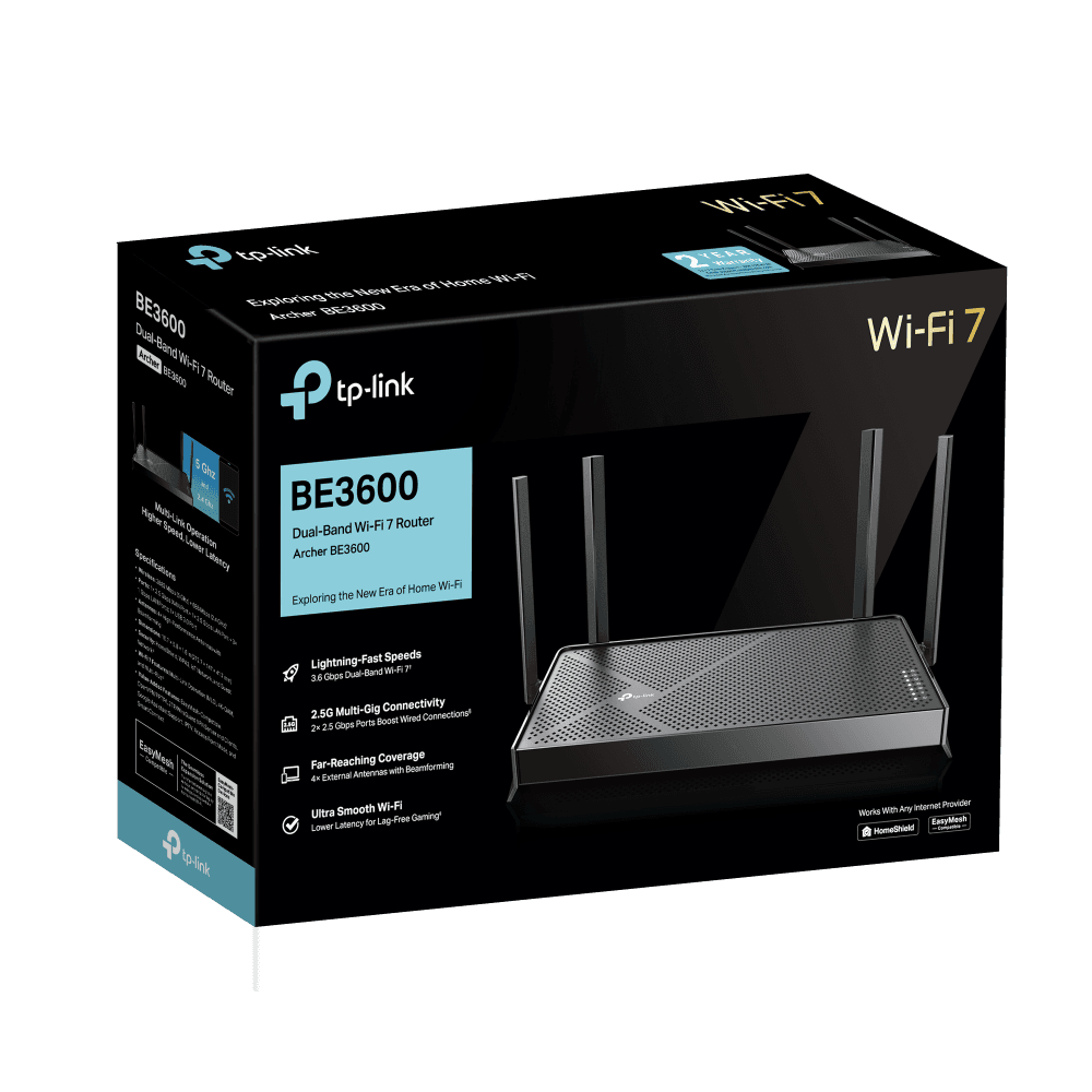 TP-Link Archer BE3600 - dual band WiFi 7 router