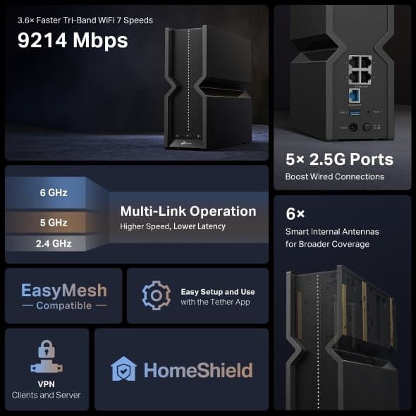 TP-Link Archer BE550 Tri Band Wi-Fi 7 Router