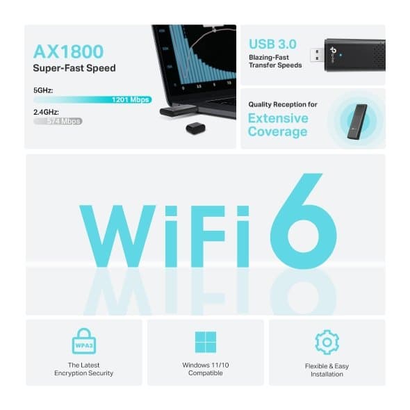 TP-Link Archer TX20U Bezdrátový USB Wi-Fi 6 adaptér