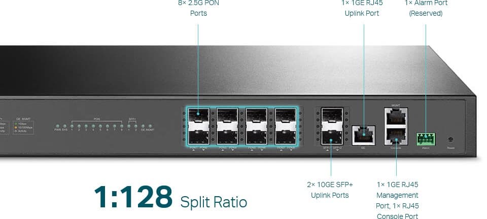 TP-Link DS-P7001-08 DeltaStream OLT, 8x GPON