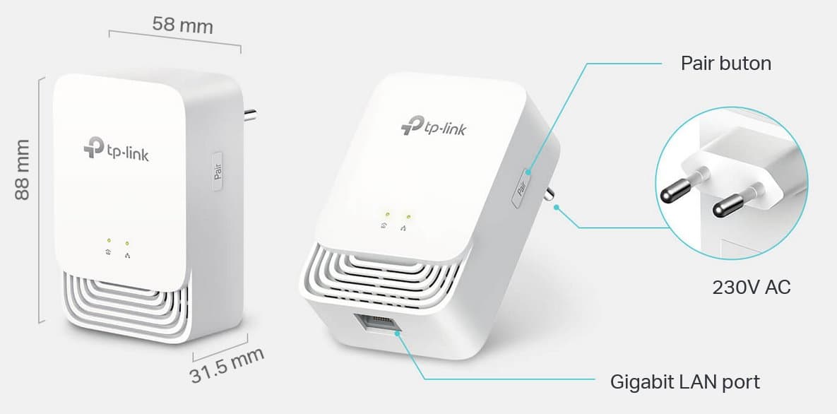 TP-Link PG1200 KIT Powerline Kit, G.hn1200