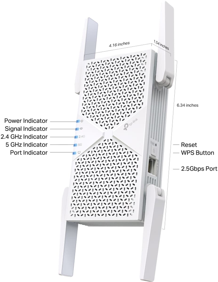 TP-Link RE405BE, Dual-Band Wi-Fi 7 range extender