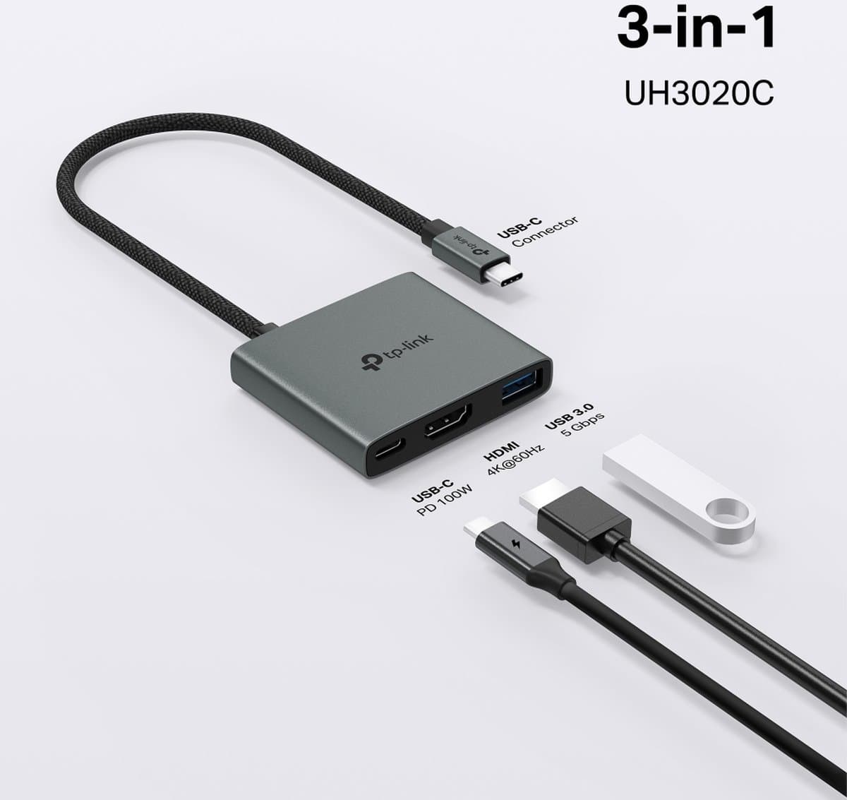 TP-Link UH3020C - USB hub typu C 3v1