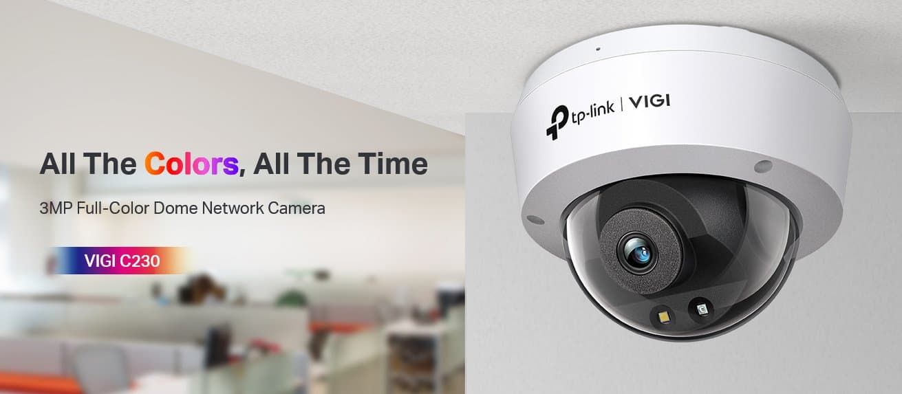 TP-Link VIGI C230(2.8mm) Dome kamera, 3MP, 2.8mm, Full-Color