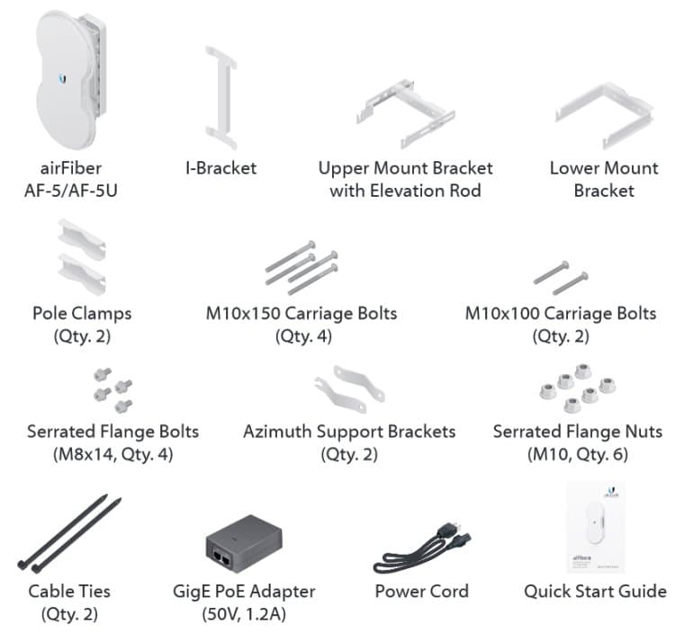Ubiquiti AirFiber AF-5, 1Gbps+, 5.4 - 5.9GHz (cena za kus)