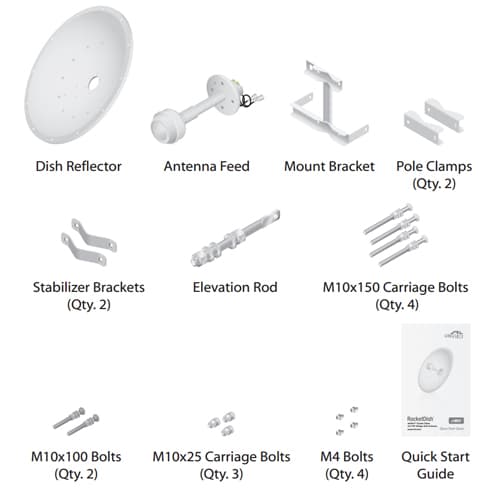 Ubiquiti RocketDish 24dBi, 2,4GHz, Rocket Kit