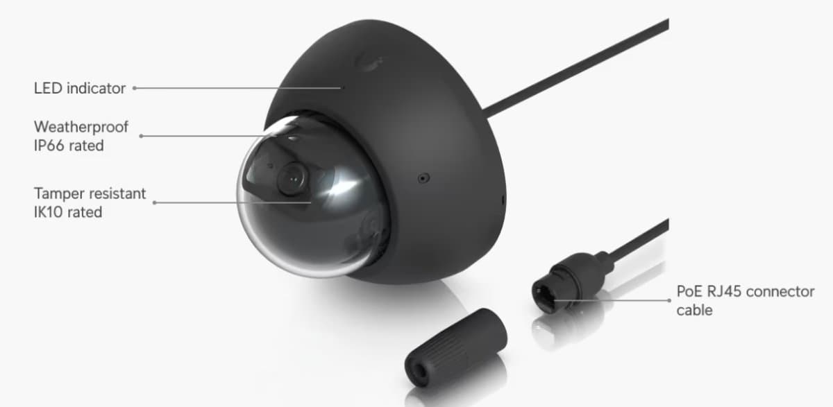 Ubiquiti UVC-AI-Dome-B - AI Dome PoE kamera, 8MP, černá