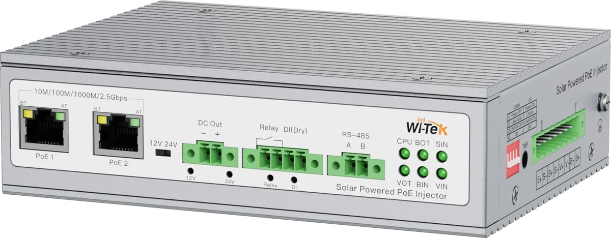 Wi-Tek WI-PS402-UPS-I Solární 2.5G PoE Injektor