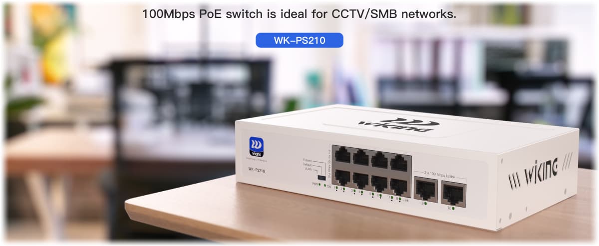 Wiking WK-PS210 PoE switch, 10x LAN/8x PoE, 76W