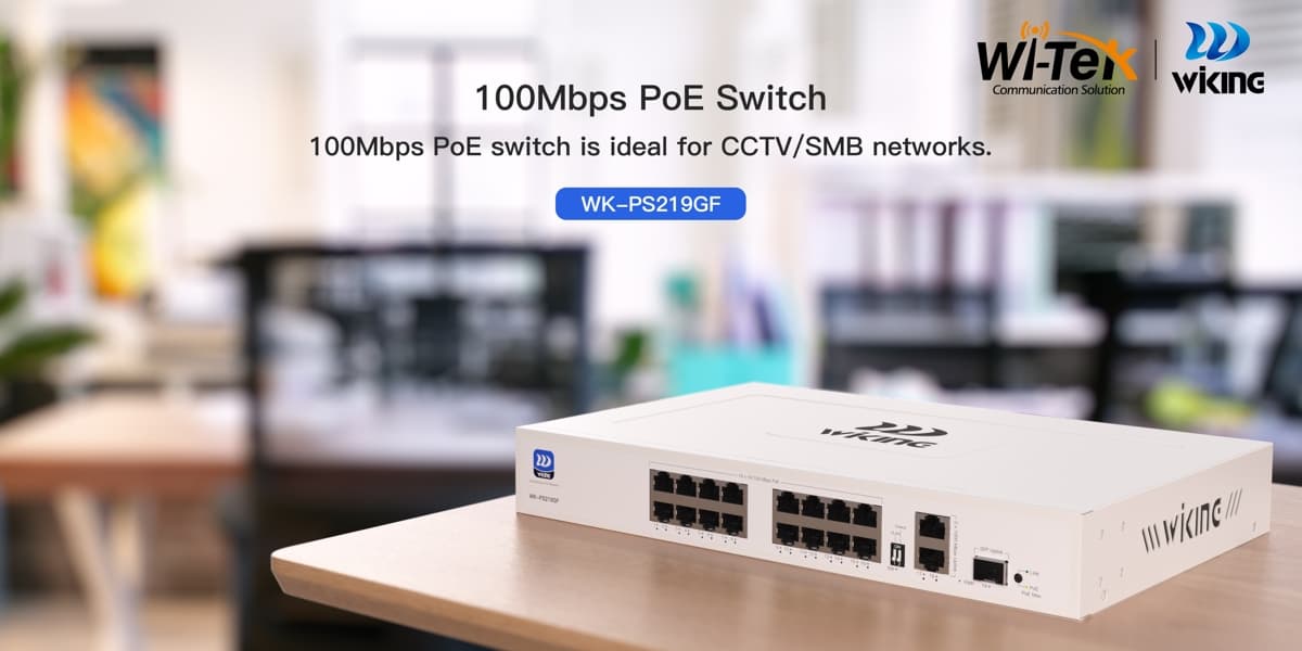 Wiking WK-PS219GF 16x PoE+ Switch, 180W