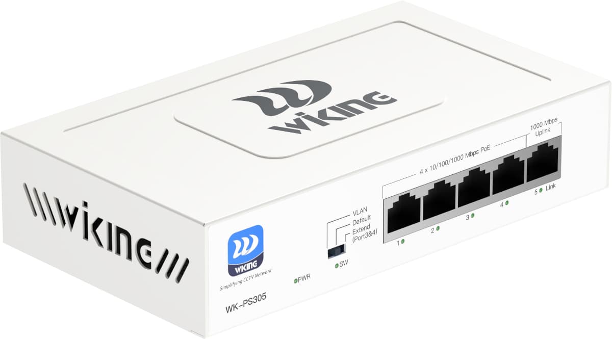 Wiking WK-PS305 PoE switch, 5x LAN/4x PoE, 1Gb, 45W