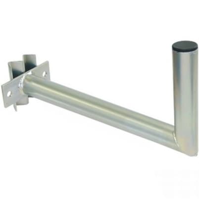 Anténní držák na stožár "L", délka 50cm, výška 20cm, d=42mm s vinklem + 1x třmen s roztečí 100mm