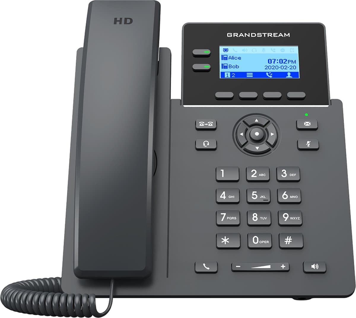 Grandstream GRP2602W SIP telefon - 2,21" displej, 4x SIP účet, 2x100Mbit port a WiFi