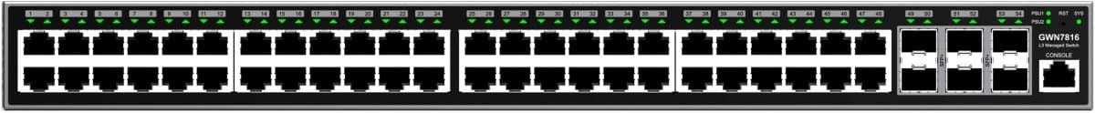 Grandstream GWN7816 Layer 3 Managed Network Switch - 48 portů, 6x SFP+
