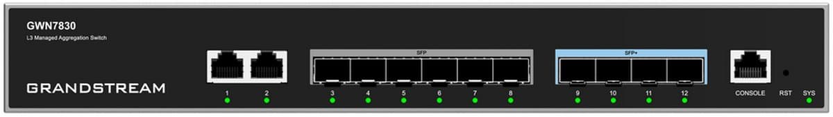 Grandstream GWN7830 Layer 3 Managed Network Switch 6 SFP / 4 SFP+ / 2 GbE porty