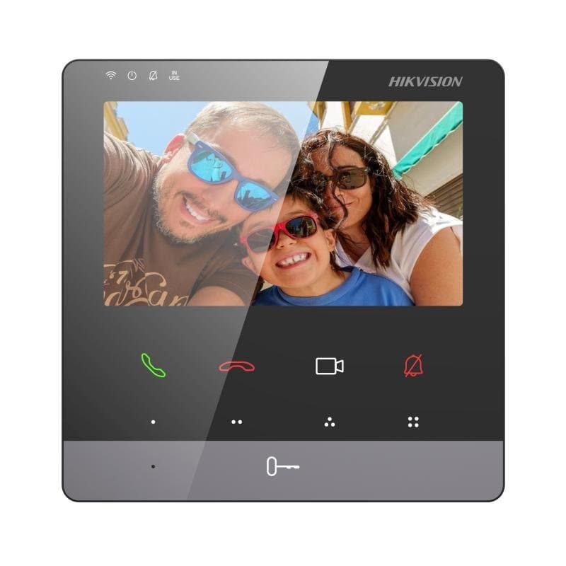 Hikvision DS-KH7100EY-WE2 - 2-žilový 4,3" IP monitor s dotykovými tlačítky, WiFi, černý