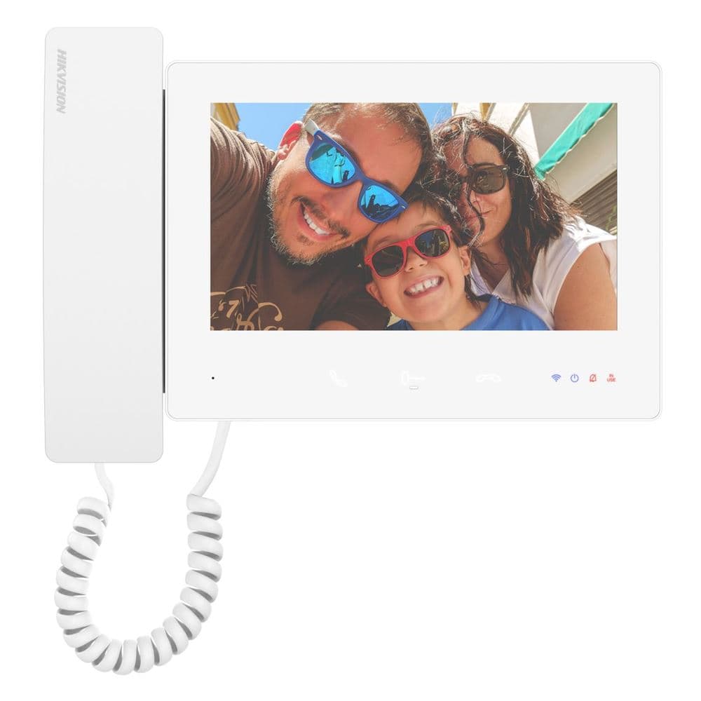 Hikvision DS-KH7300EY-THE2/White - 2-žilový 7" IP dotykový monitor se sluchátkem, bílý
