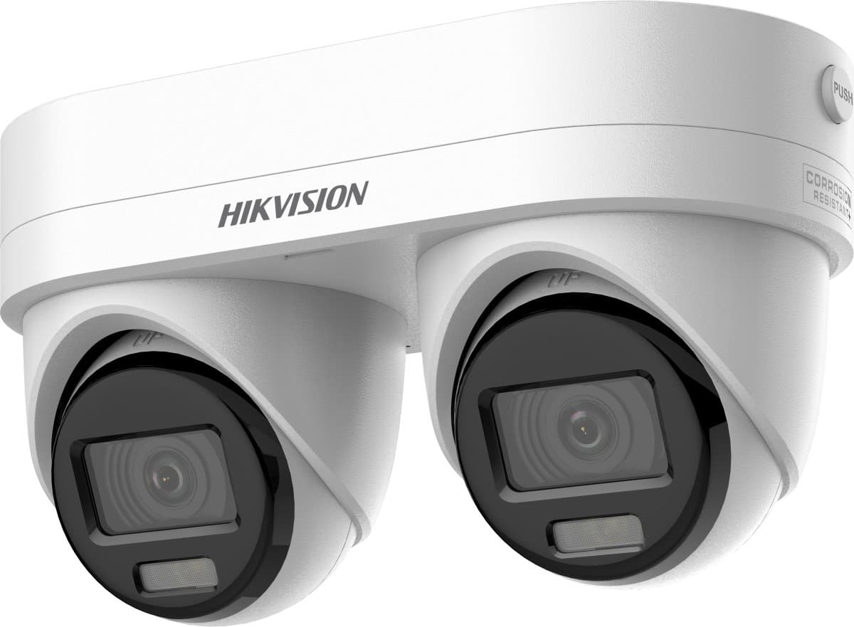 Hikvision IP duální turret hybrid kamera DS-2CD2343G2D-LIZ2UY/SL(2.8/4mm), 4MP, 2,8/4mm, mikrofon