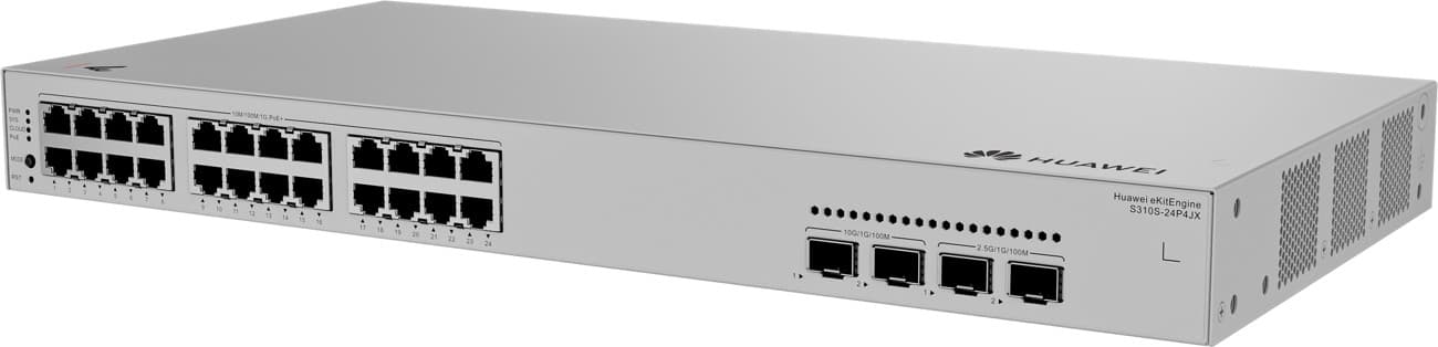 Huawei S310S-24P4JX Gigabitový PoE switch, 2x 2.5G SFP, 2x SFP+