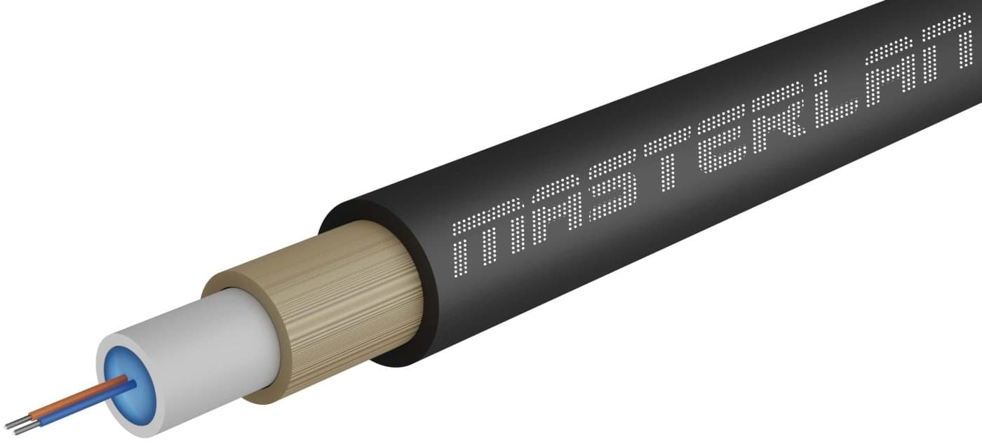 Masterlan Air1 optický kabel - 2vl 9/125, zafukovací, SM, HDPE, černá, G657A1, 1m