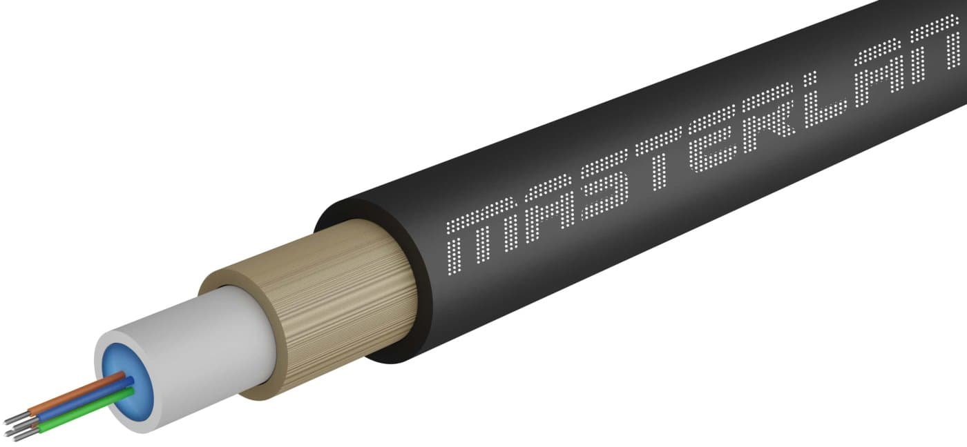 Masterlan Air1 optický kabel - 4vl 9/125, zafukovací, SM, HDPE, černá, G657A1, 1m