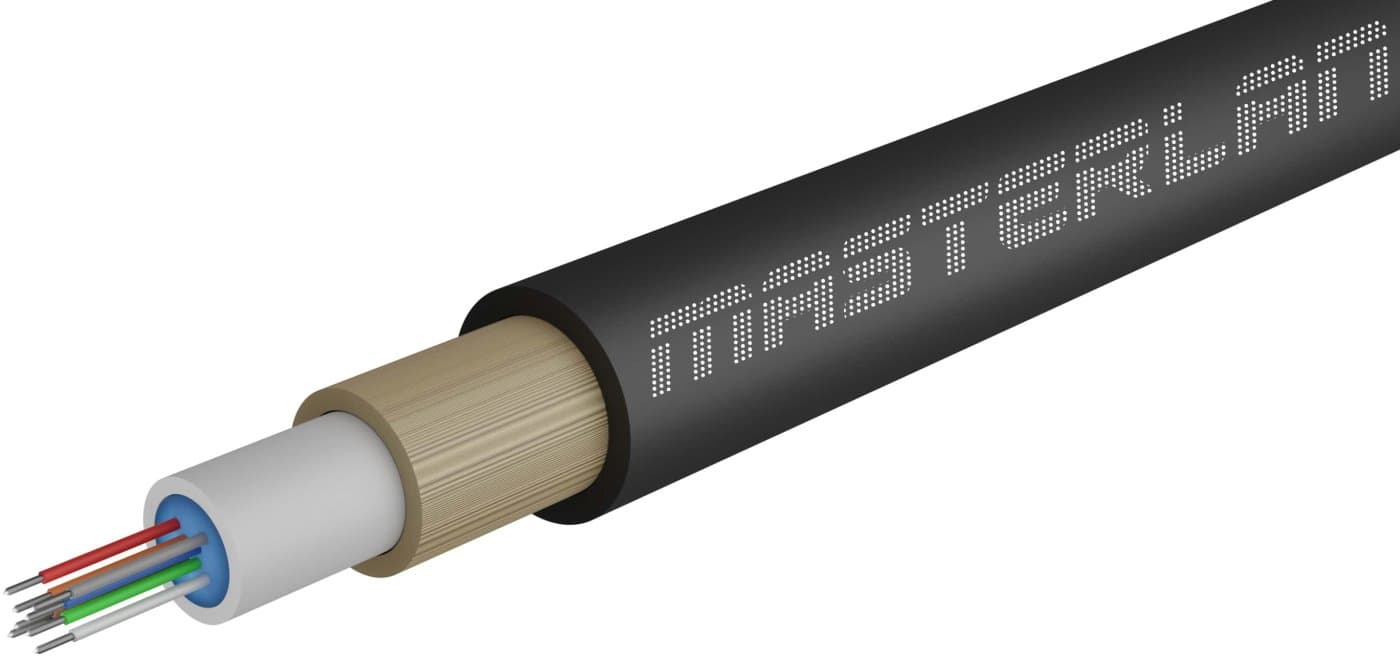 Masterlan Air1 optický kabel - 8vl 9/125, zafukovací, SM, HDPE, černá, G657A1, 2000m