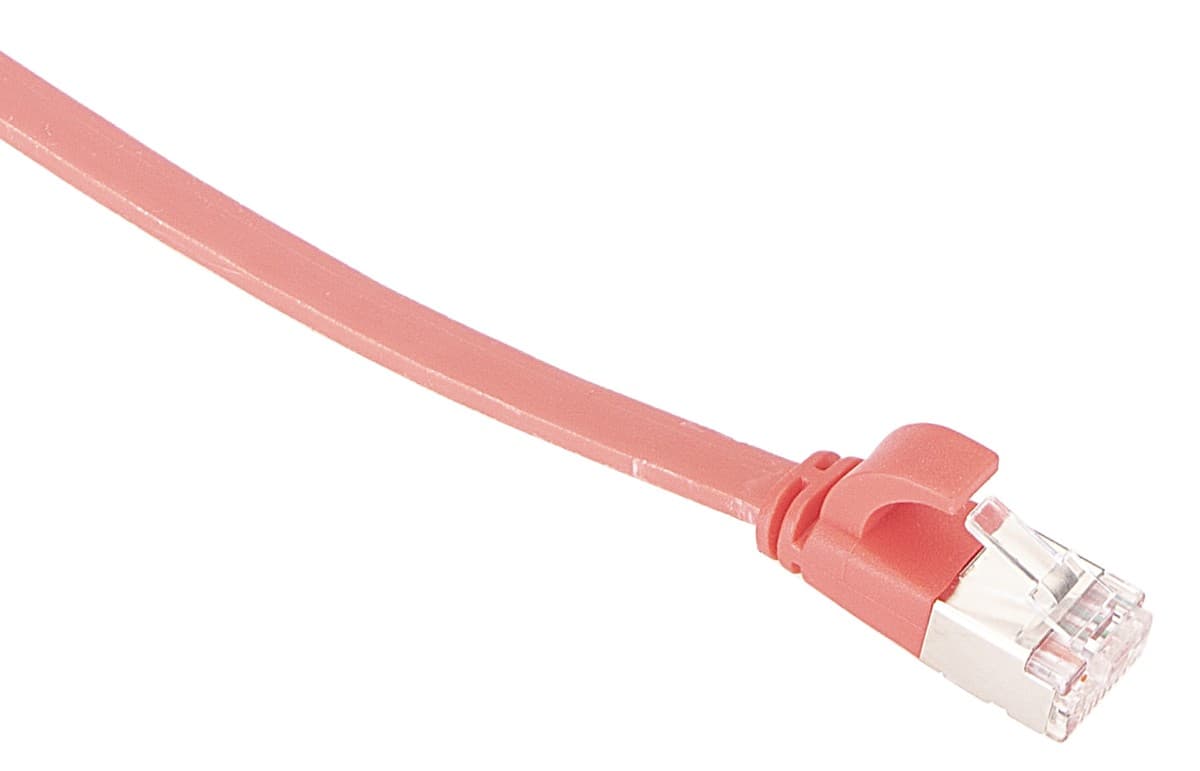 Masterlan comfort patch kabel U/FTP, flat, Cat6A, 0,5m, červený, LSZH