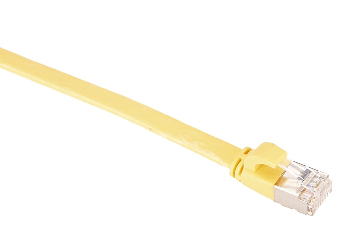 Masterlan comfort patch kabel U/FTP, flat, Cat6A, 0,5m, žlutý, LSZH