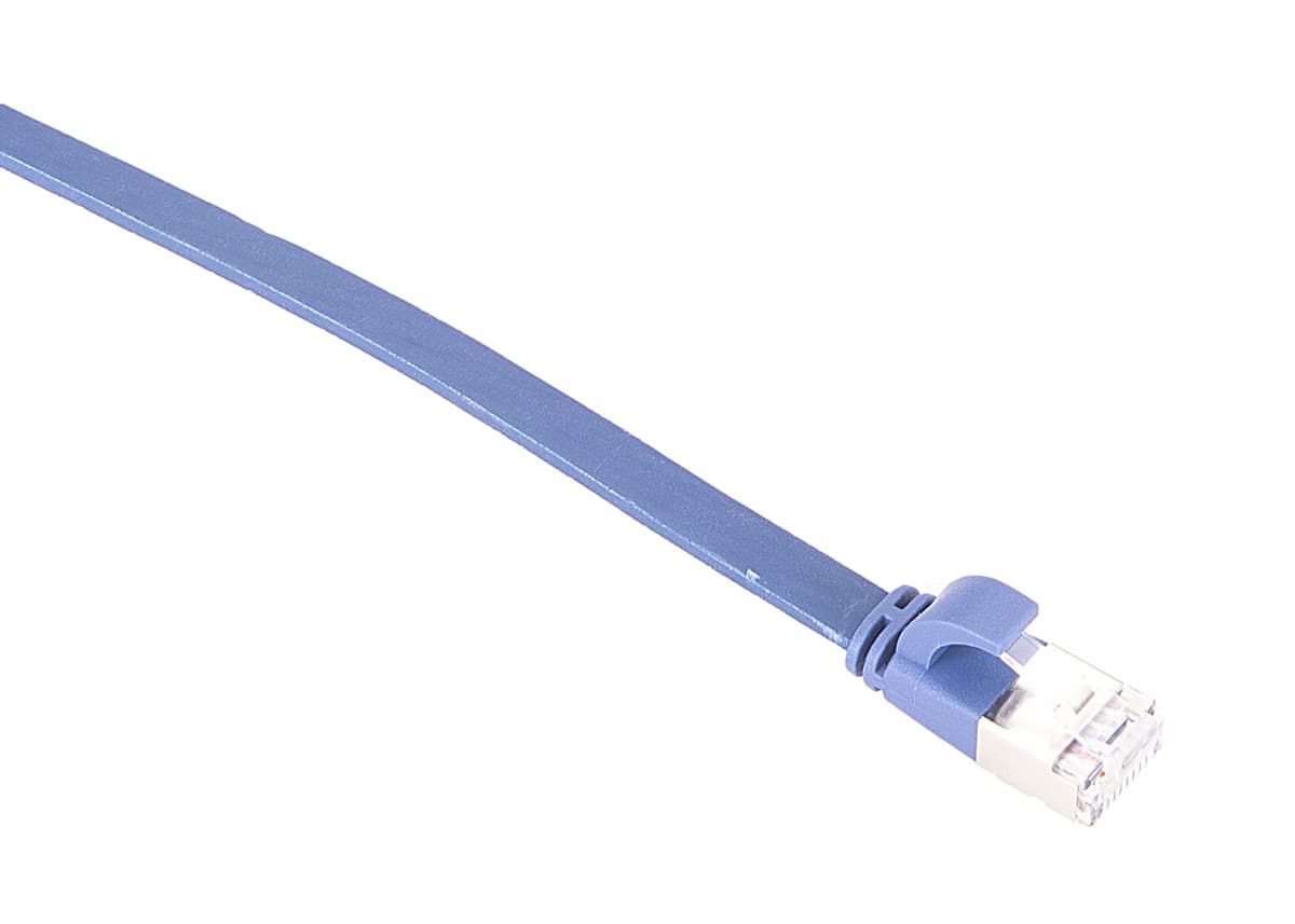 Masterlan comfort patch kabel U/FTP, flat, Cat6A, 1m, modrý, LSZH