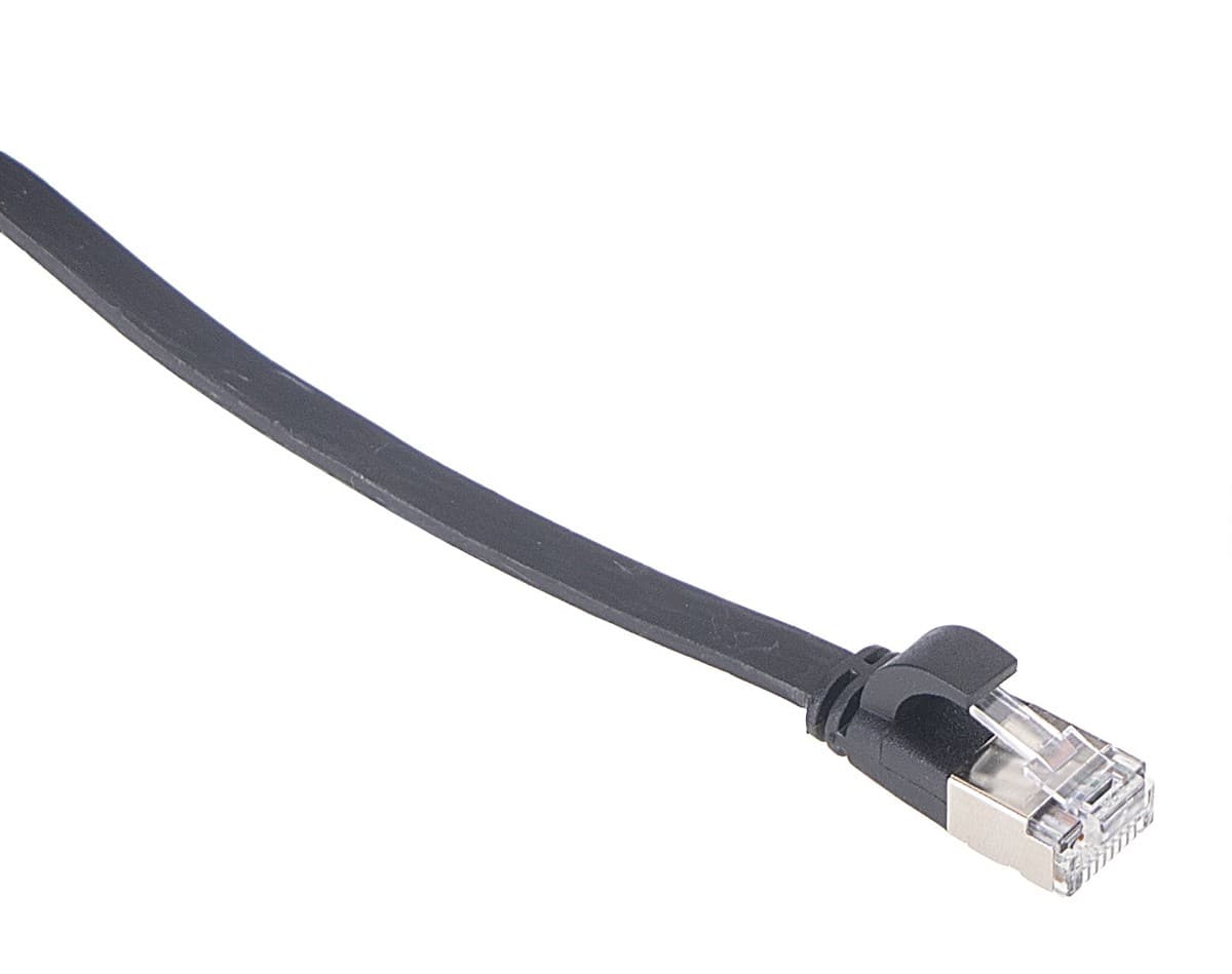 Masterlan comfort patch kabel U/FTP, flat, Cat6A, 5m, černý, LSZH