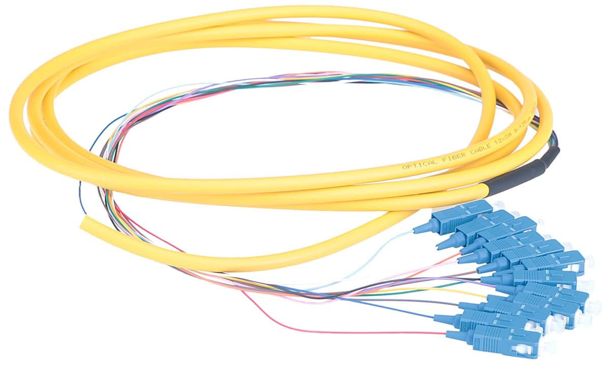 Masterlan optický pigtail, SCupc, Singlemode 9/125, G.652.D, 12ks v ochraně, 3m