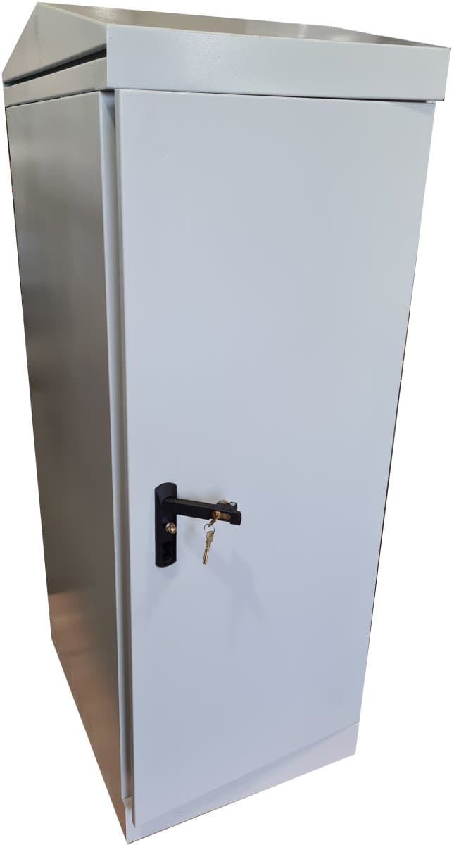 Masterlan samostatně stojící venkovní rozvaděč 19" 30U/800mm, složený, IP65, ventilátor, termostat, zateplení