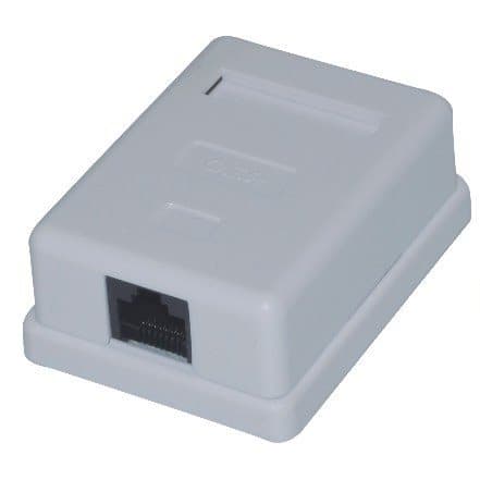 Masterlan UTP zásuvka na omítku, 1x RJ45, bílá, Cat.5e svorkovnice