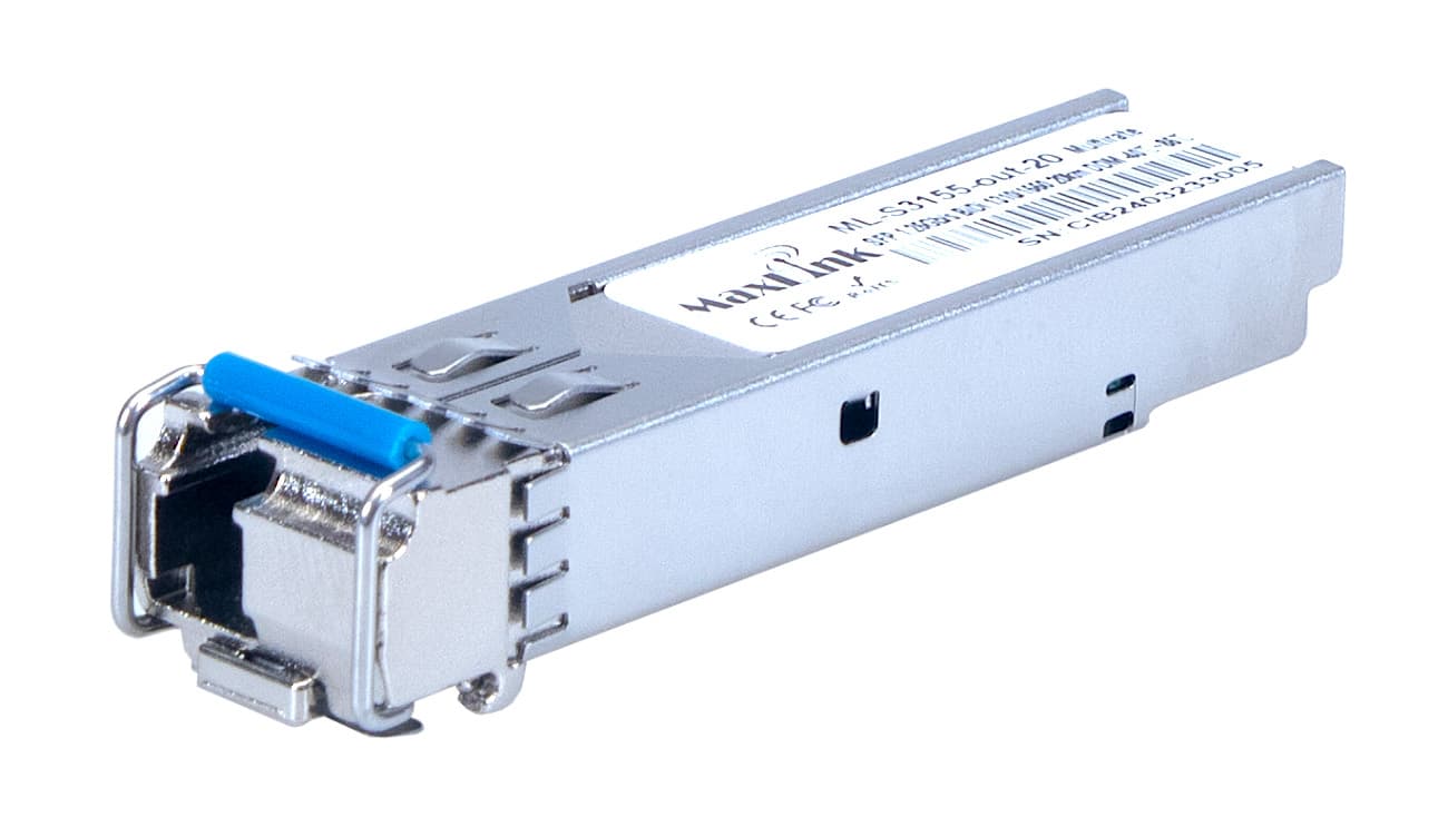 MaxLink 1.25G SFP optický modul, průmyslový -40°C +85°C, WDM(BiDi), SM, Tx 1310/Rx1550nm, 20km, 1x LC konektor, DDM