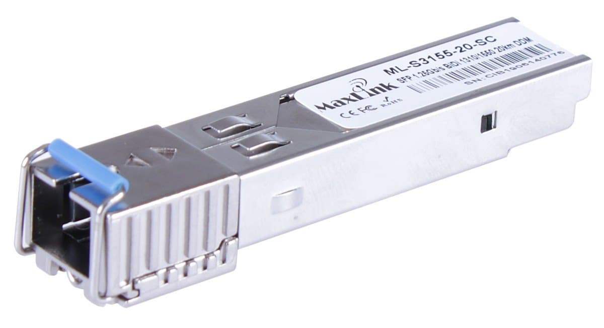 MaxLink 1.25G SFP optický modul, WDM(BiDi), SM, Tx 1310/Rx1550nm, 3km, 1x SC konektor, DDM