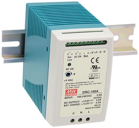 MEAN WELL DRC-100A Spínaný zdroj na DIN lištu, funkce UPS