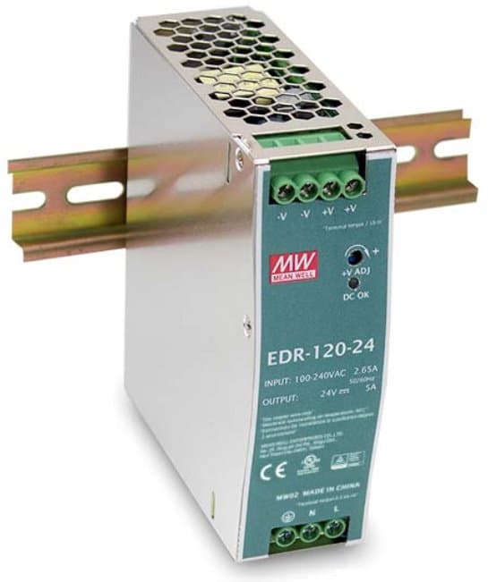MEAN WELL EDR-120-24 Spínaný zdroj na DIN lištu, 120W, 24V