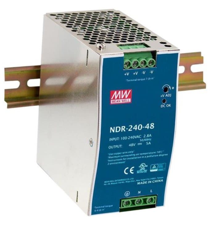 MEAN WELL NDR-240-48 Spínaný zdroj na DIN lištu, 240W, 48V