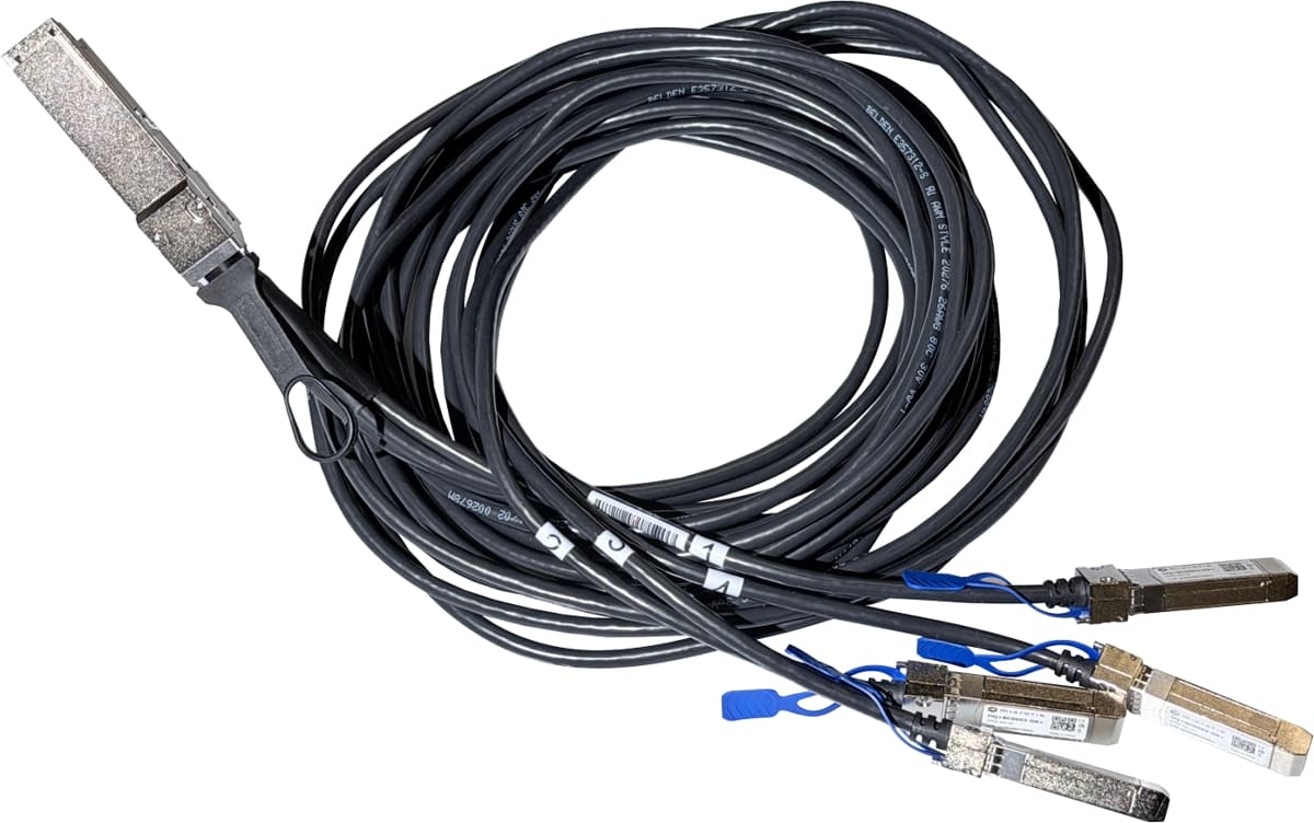 MikroTik DQ+BC0003-DS+, QSFP56 200G na 4x SFP56 50G DAC kabel
