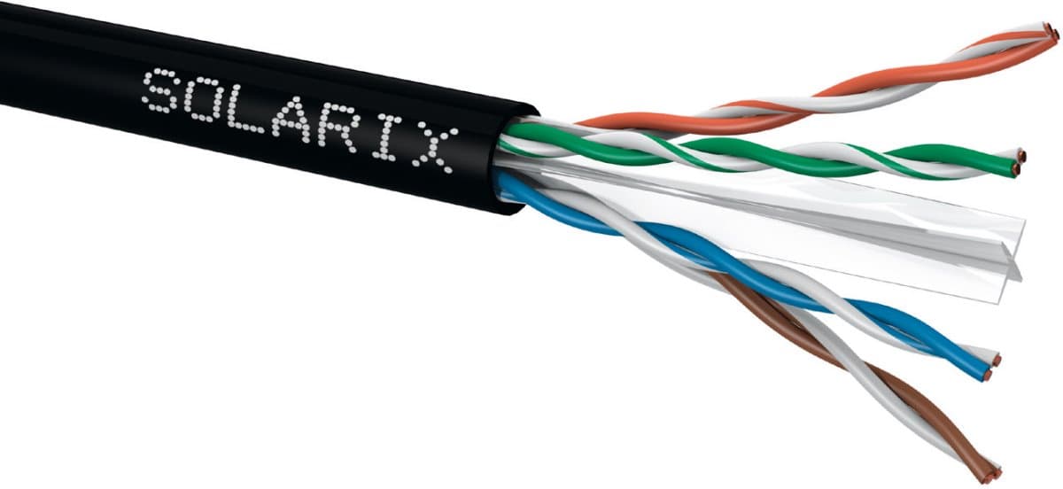 Solarix instalační kabel CAT6 UTP PE venkovní 500m cívka