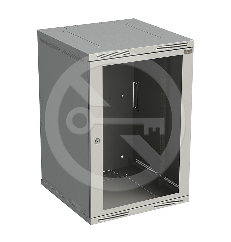 Solarix nástěnný rozvaděč SENSA 18U 600mm, dveře sklo, šedý