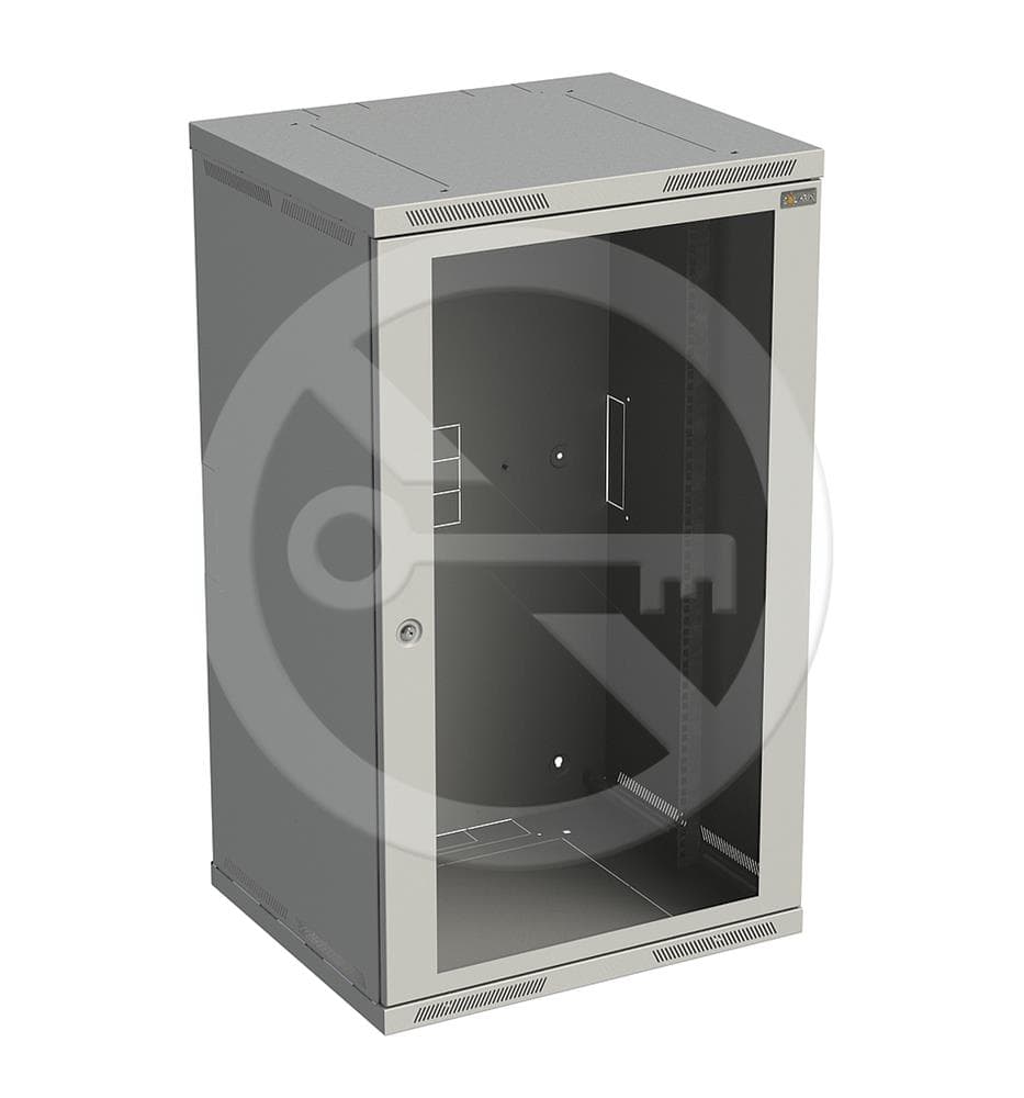 Solarix nástěnný rozvaděč SENSA 21U 600mm, dveře sklo, šedý