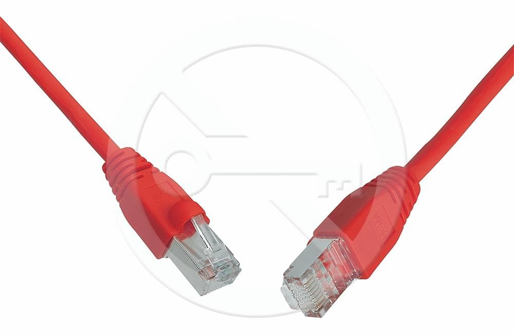 Solarix patch kabel CAT5E SFTP PVC 2m červený snag-proof