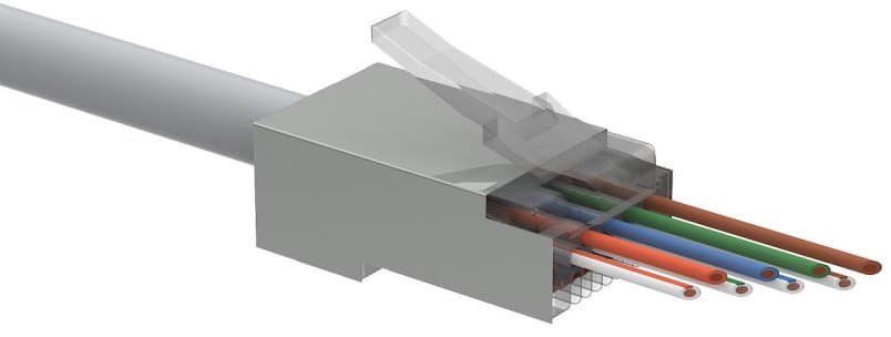 Solarix univerzální EASY konektor RJ45 CAT5E STP 8p8c na drát i licnu