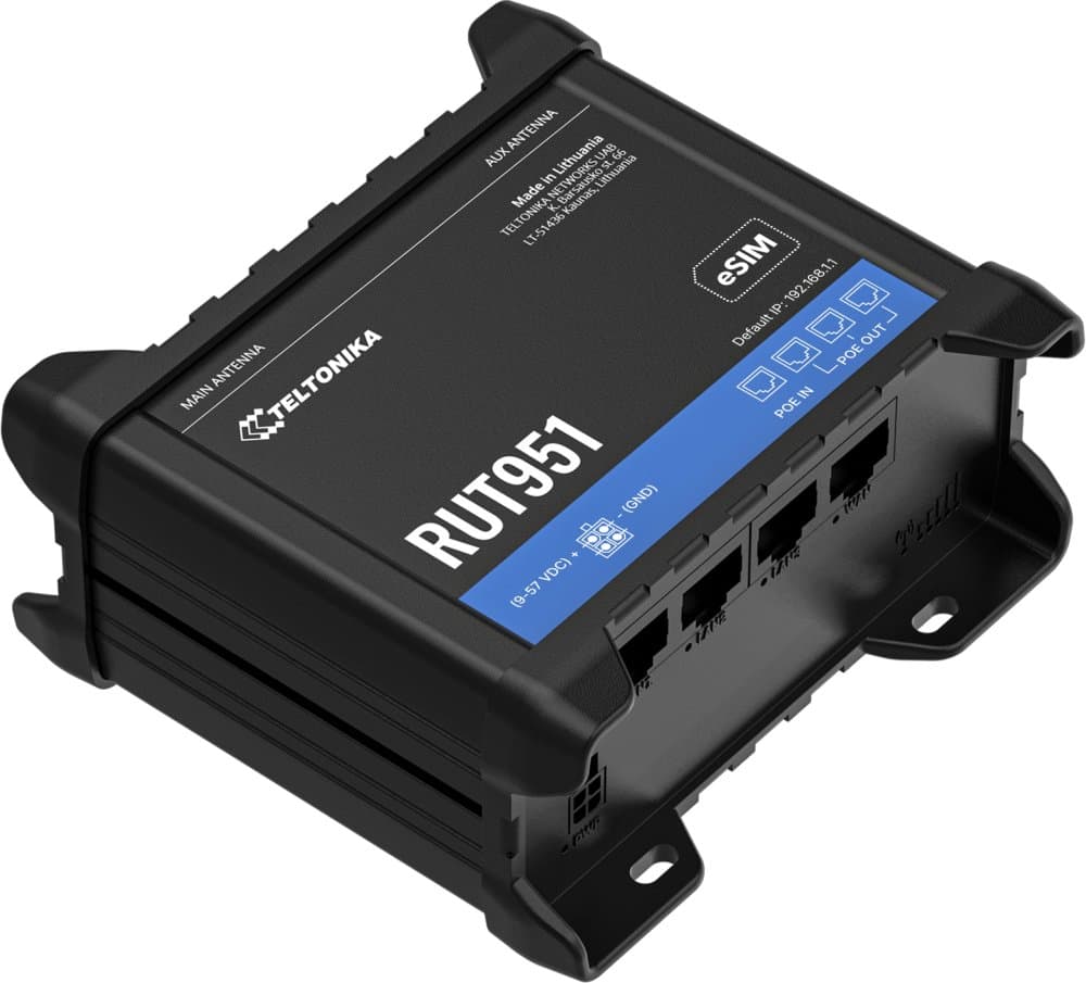 Teltonika RUT951 PoE+ Průmyslový Mobilní Router s eSIM a PoE+ (bez zdroje)