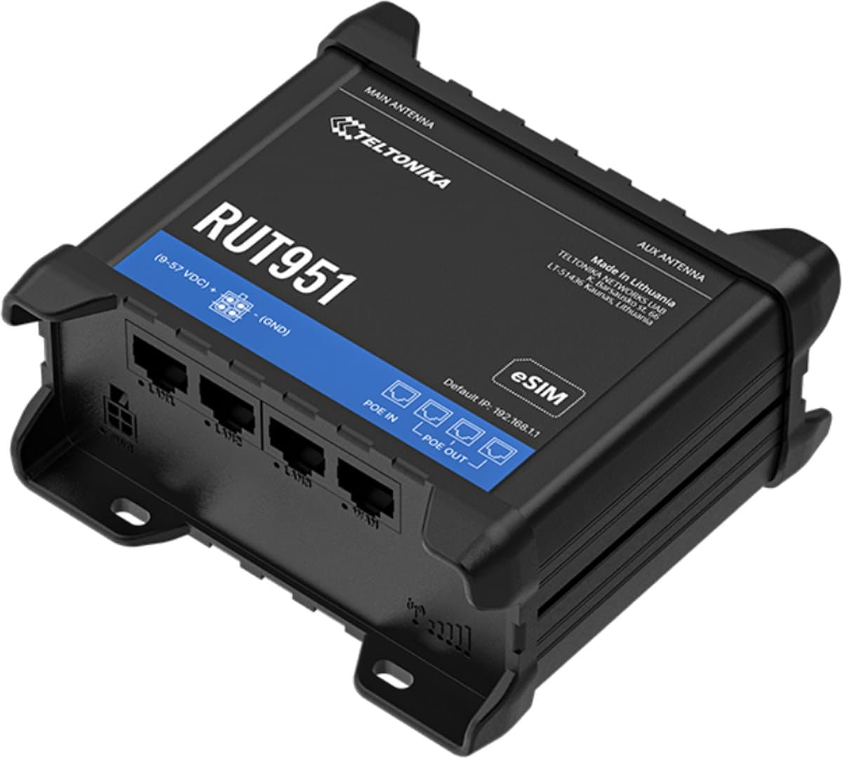 Teltonika RUT951 Průmyslový Mobilní Router s eSIM a PoE+