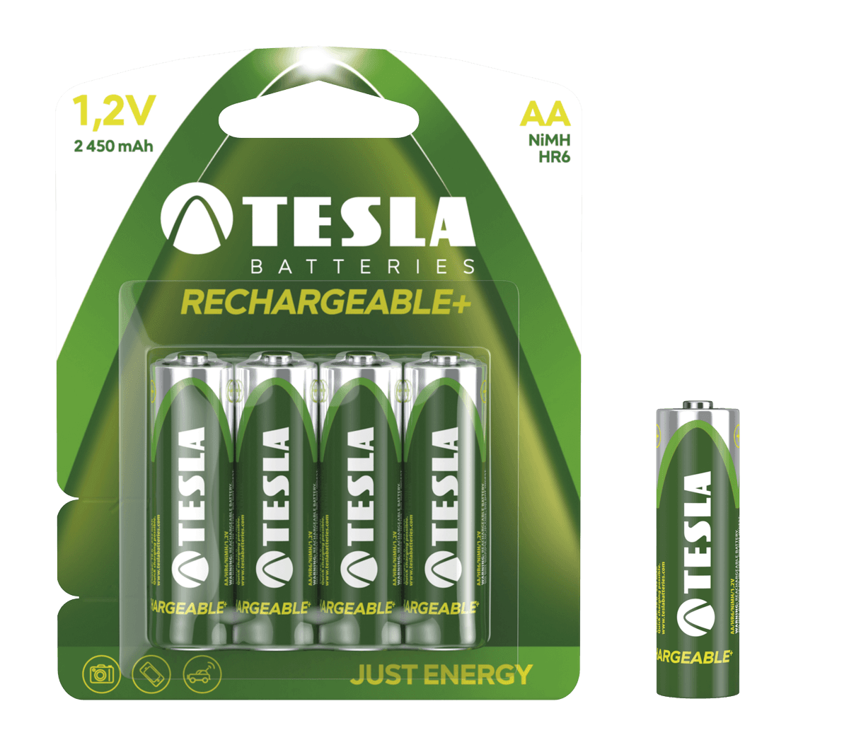 TESLA nabíjecí baterie AA (HR06, tužková baterie) 4 ks - 2450mAh